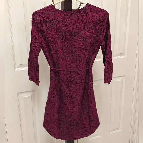 Banana Republic Long Sleeve Midi Dress, Fuchsia Purple (00 petite, women) *NEW* - Picture 2 of 6